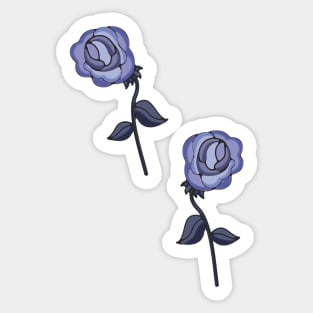 purple vintage goth rose Sticker